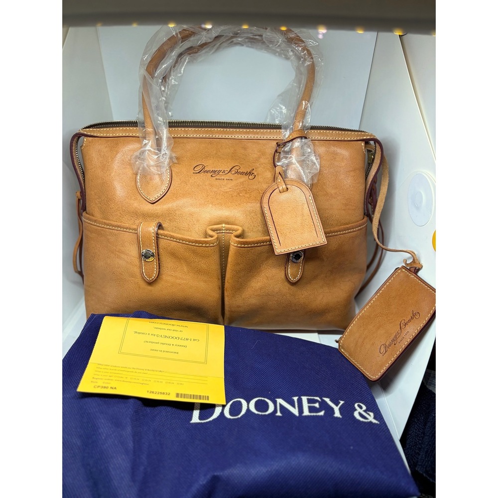 Dooney & Bourke Satchel Womens Large Tan New Florentine Vacchetta Leather Bag